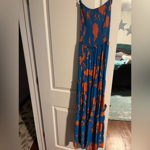 Long strapless maxi dress